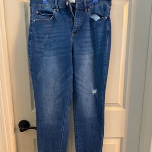 Nicole Miller Distressed Blue Skinny Jeans